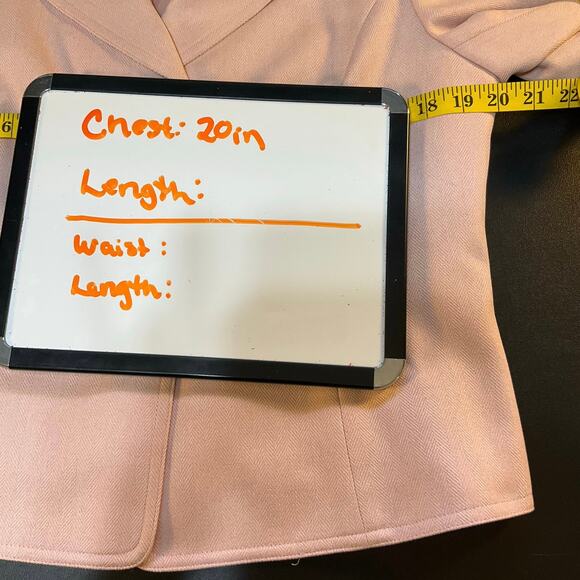 Le Suit Light Pink Ruffle Hem Two Piece Skirt and Jacket Suit Set Size 12P - Picture 6 of 10